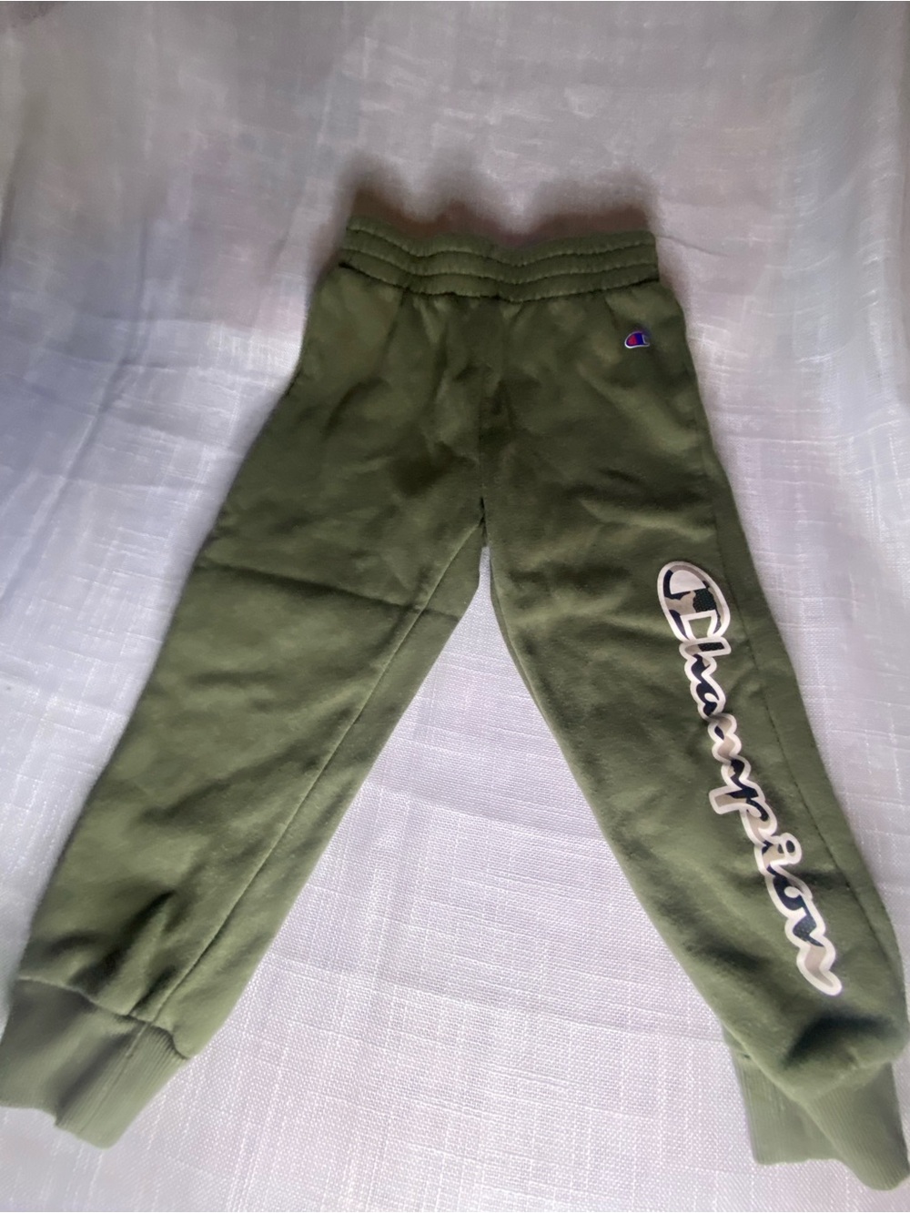 Champion Olive Green Kids Script Logo Joggers